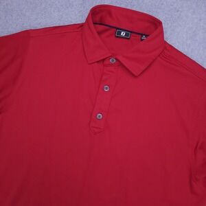 FootJoy Polo Golf Shirt Men's M Solid Red Performance Stretch